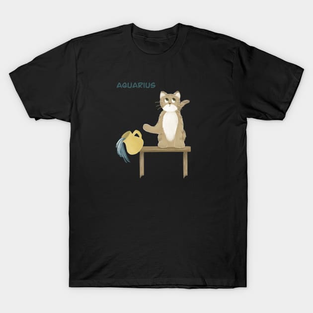 Aquarius cat T-Shirt by AbbyCatAtelier